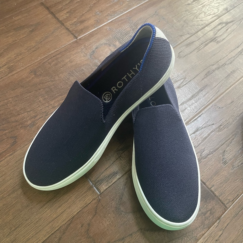 Navy Rothy’s The Slip on Sneaker size 7.5
